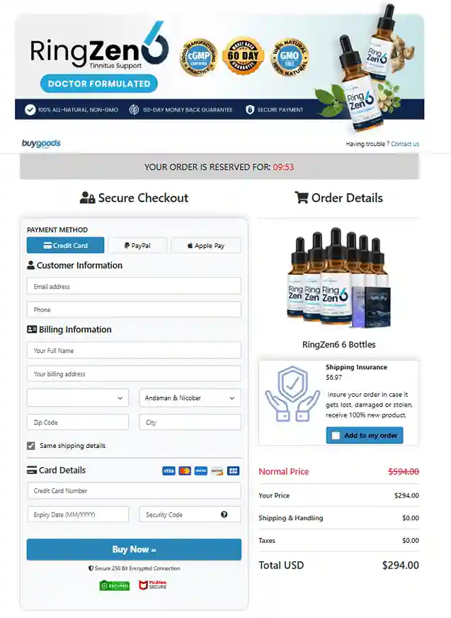RingZen6 Order Page